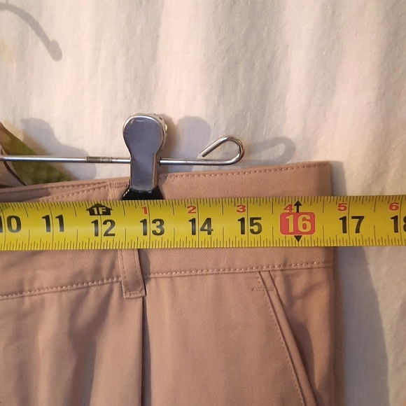 CLUB MONACO Cuffed Ankle Crop High Rise Beige Wide Legs - Picture 11 of 12